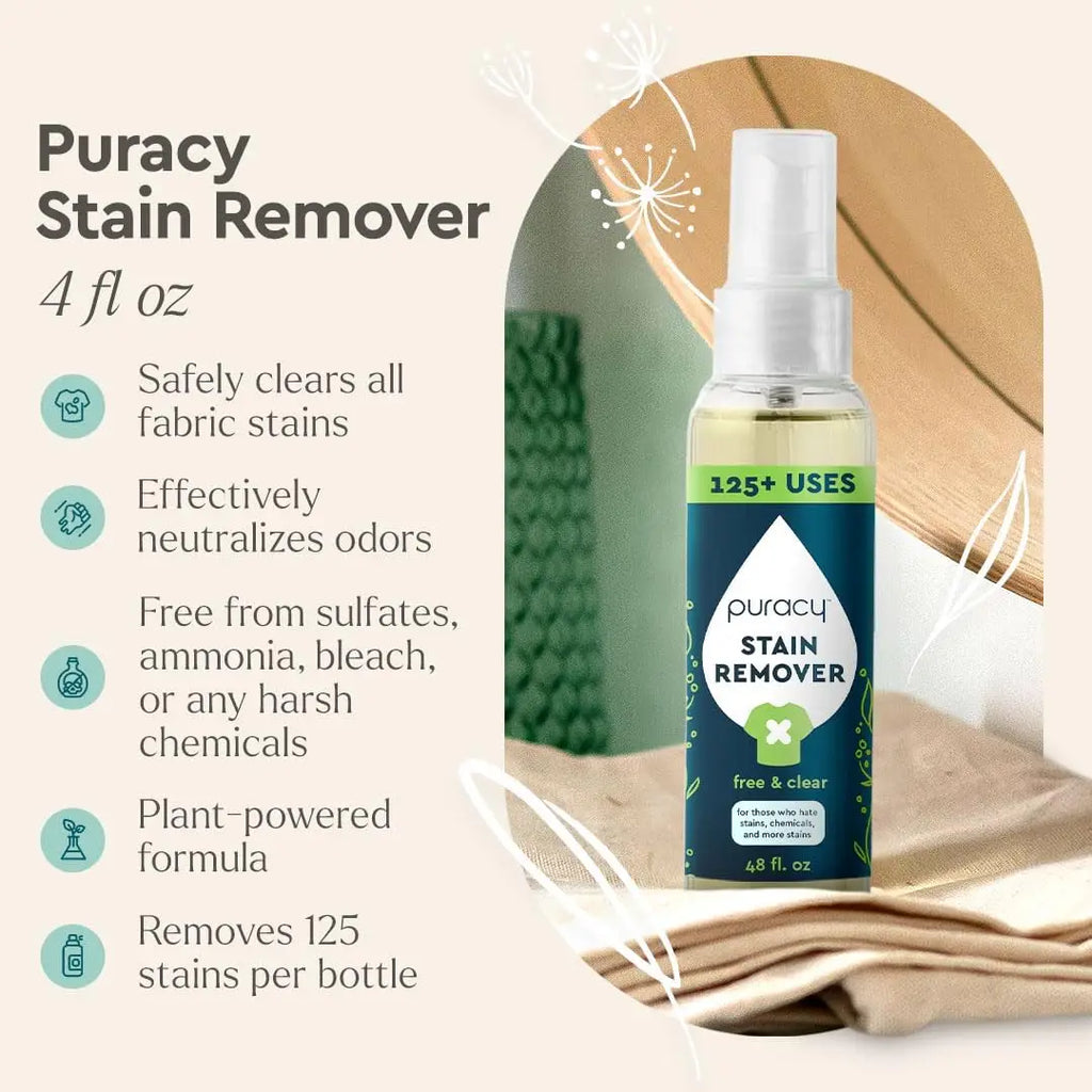 Puracy Natural Laundry Stain Remover – 4oz Travel Wearever Incontinence