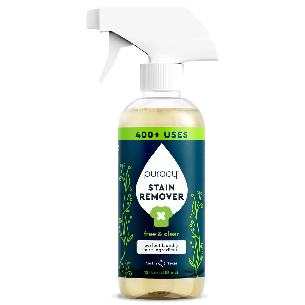 Puracy Natural Laundry Stain Remover - 12oz Full Size Wearever Incontinence