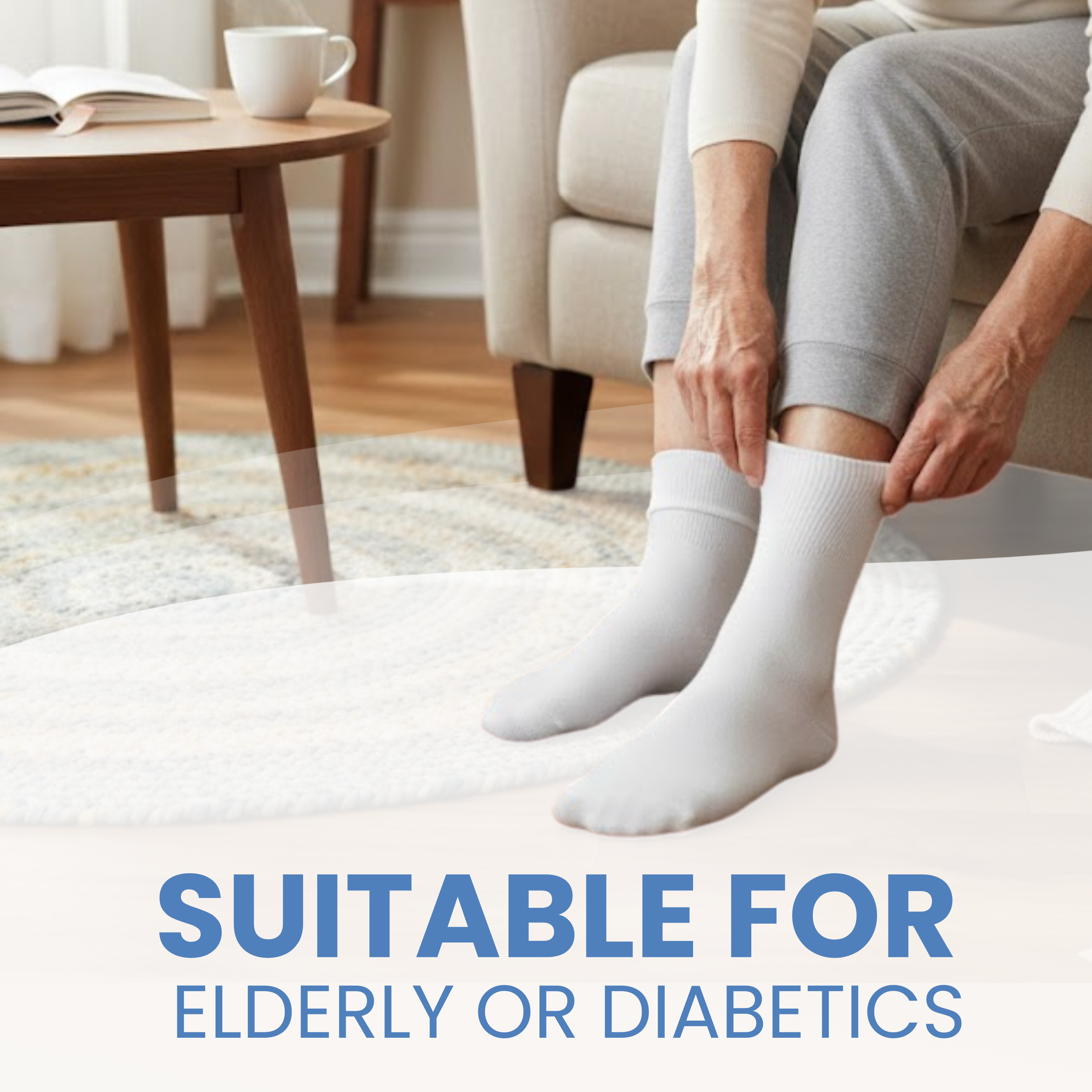 3-Pack Women's Cotton Diabetic Socks Buster Brown
