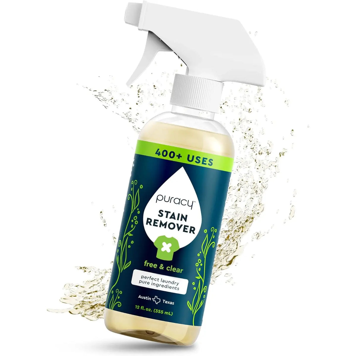 Puracy Natural Laundry Stain Remover - 12oz Full Size Wearever Incontinence